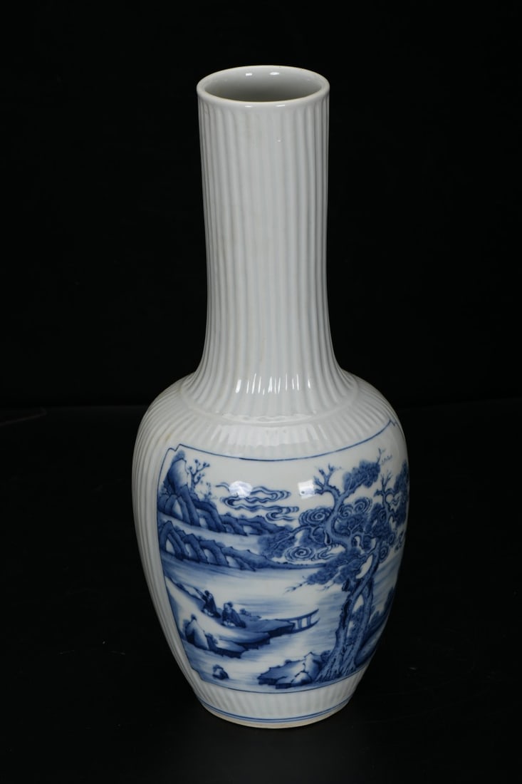 A Exquisite Blue and White Landscape Pattern Vase (1 of 6)