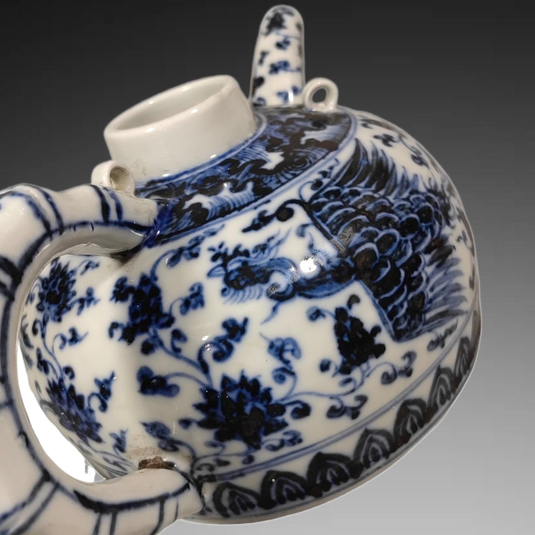 A Exquisite Blue and White Phoenix Pattern Ewer - 6