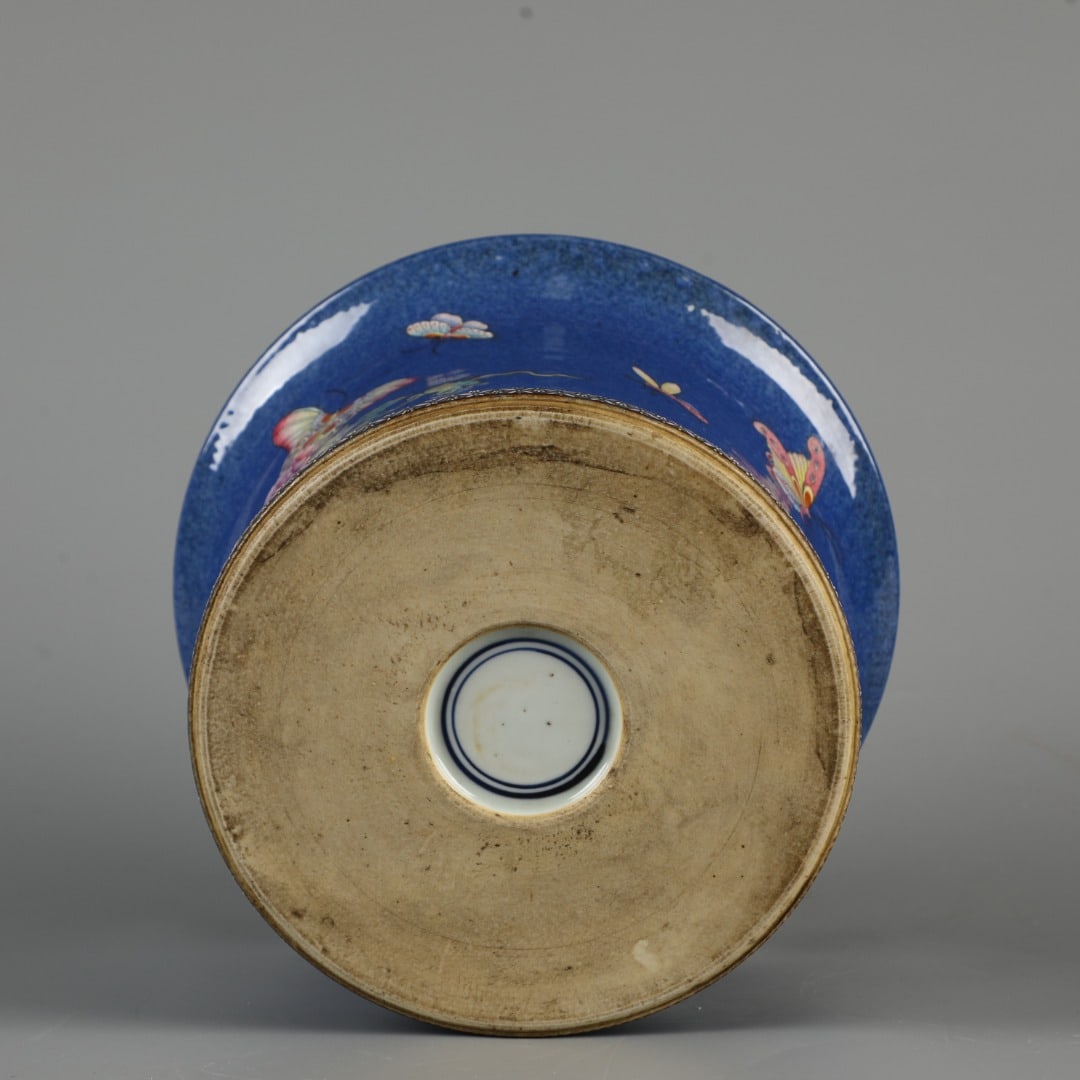 A Exquisite Blue Ground Flower Pattern Basin - 9