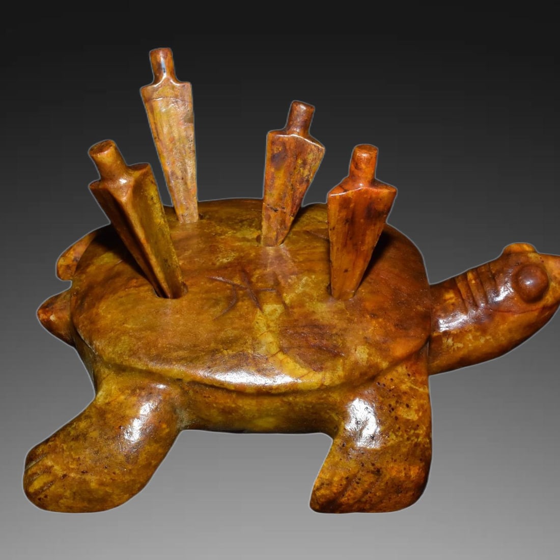 A Exquisite Gaogu Jade Tortoise: A Exquisite Gaogu Jade Tortoise,Ancient Time,China,Size:10inx7.1in,Weight:3960g 高古玉龟,远古时期