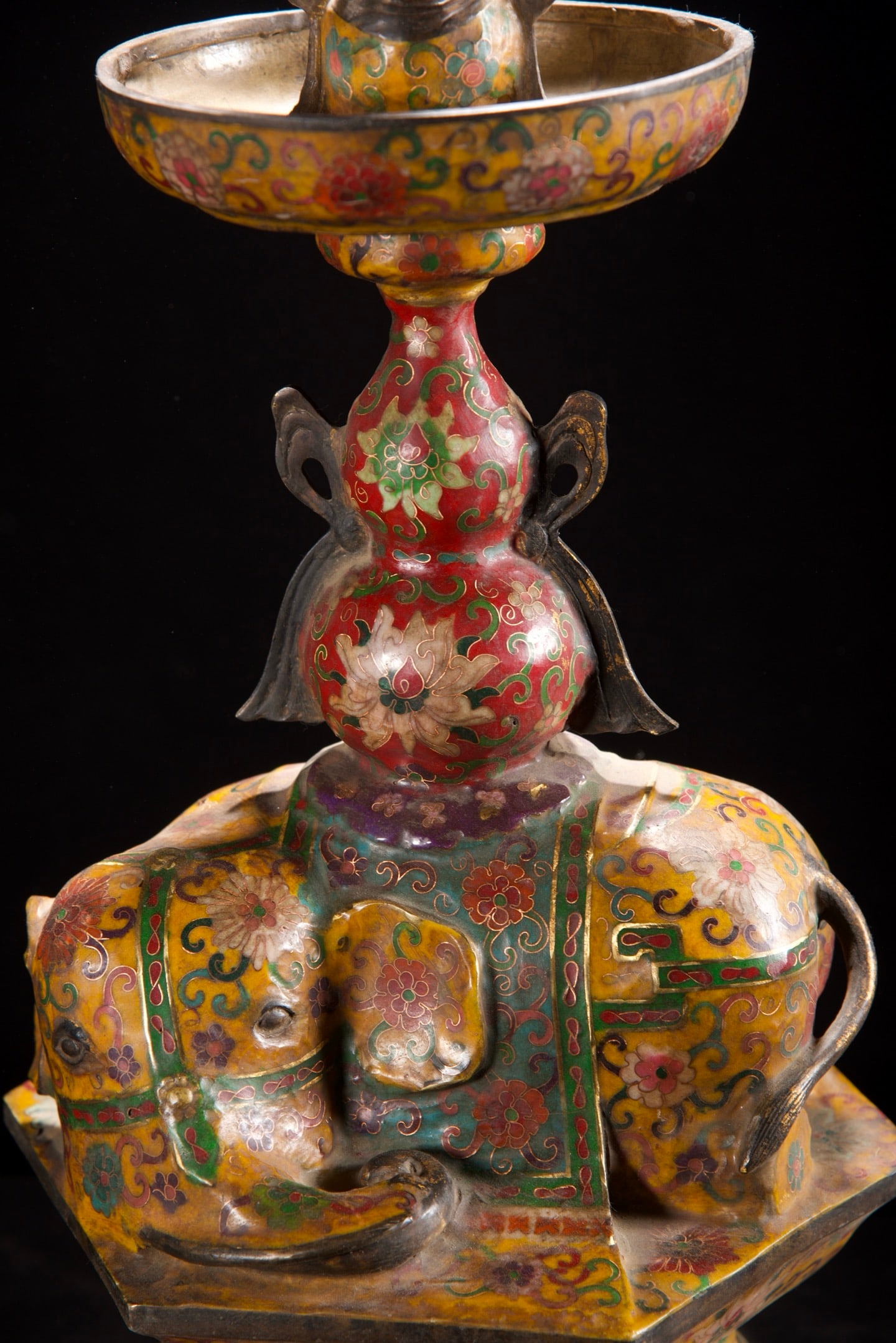 A Exquisite Cloisonne Lotus Pattern Candlestick - 3