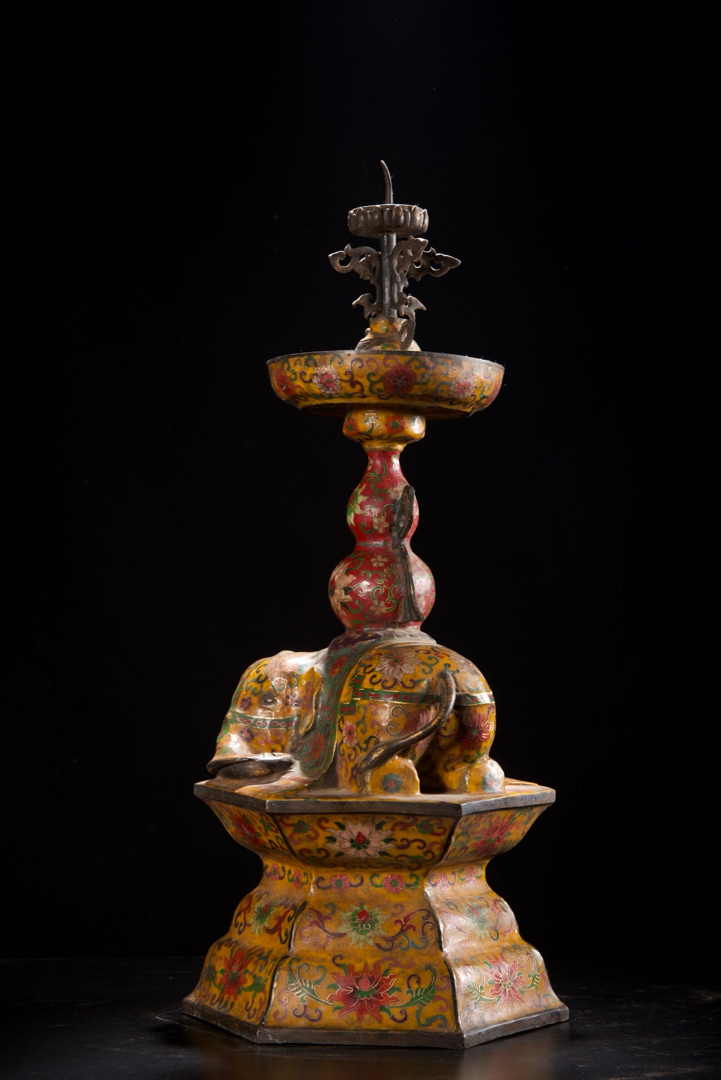 A Exquisite Cloisonne Lotus Pattern Candlestick - 8