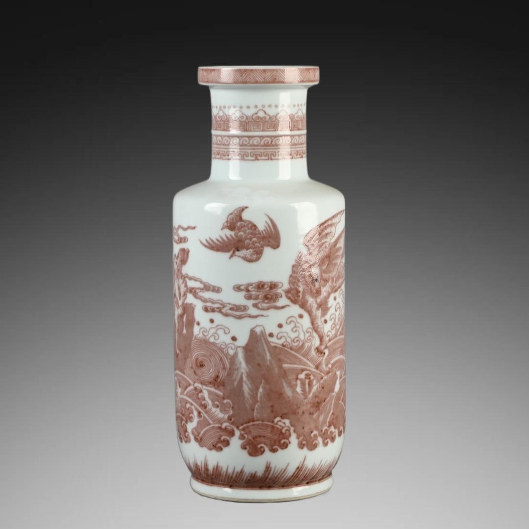 A Exquisite Underglaze-Red Dragon Pattern Vase - 5