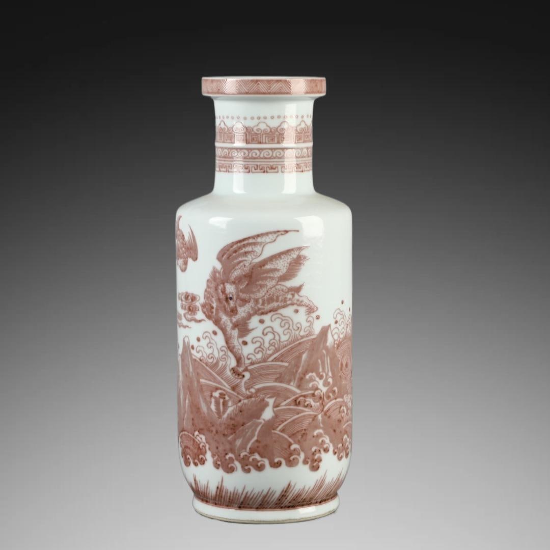 A Exquisite Underglaze-Red Dragon Pattern Vase - 6
