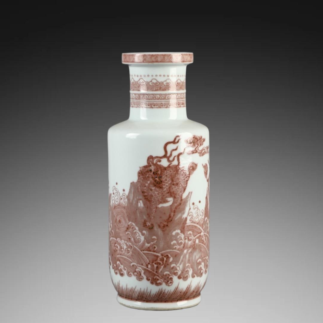 A Exquisite Underglaze-Red Dragon Pattern Vase - 7