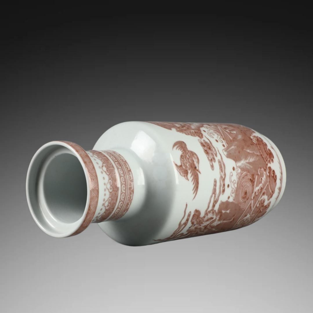 A Exquisite Underglaze-Red Dragon Pattern Vase - 8
