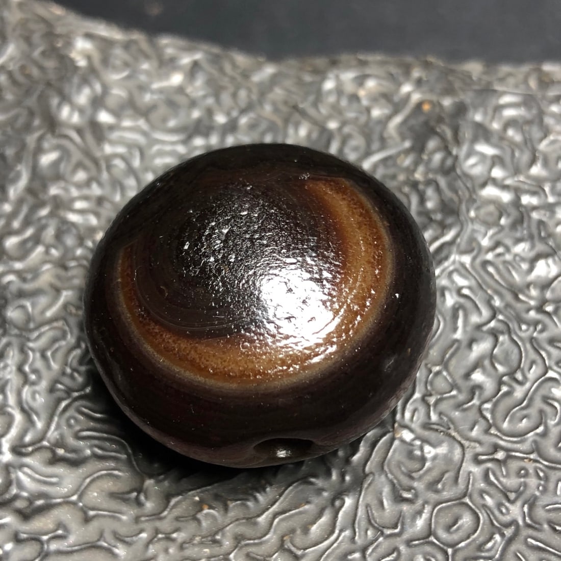 A Exquisite Agate Eye Flat Dzi bead - 4