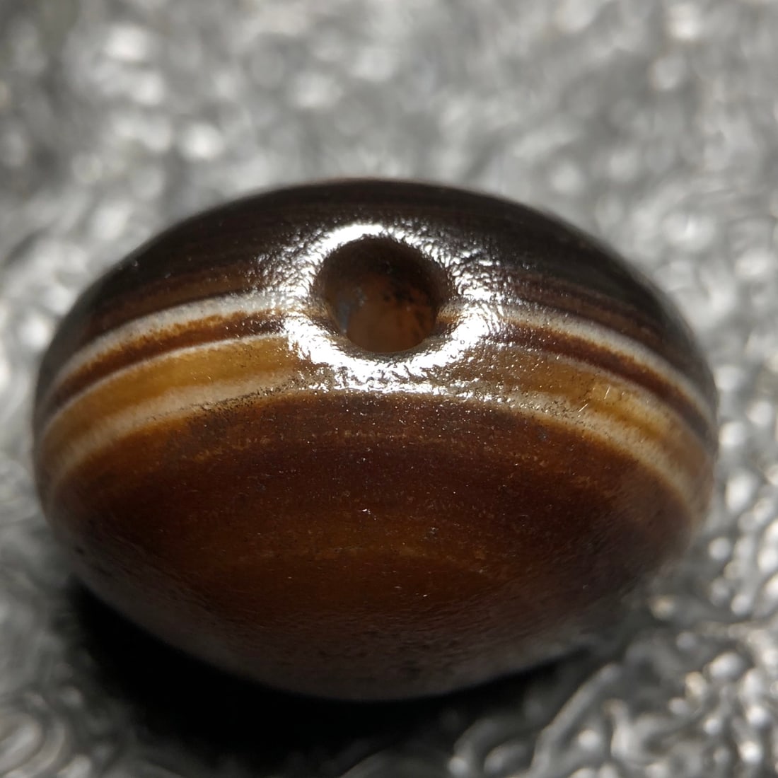 A Exquisite Agate Eye Flat Dzi bead - 7
