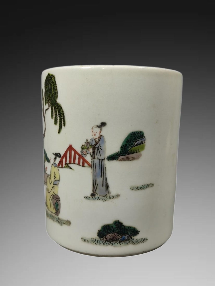 A Exquisite Doucai Figures Pattern Brush Pot - 2