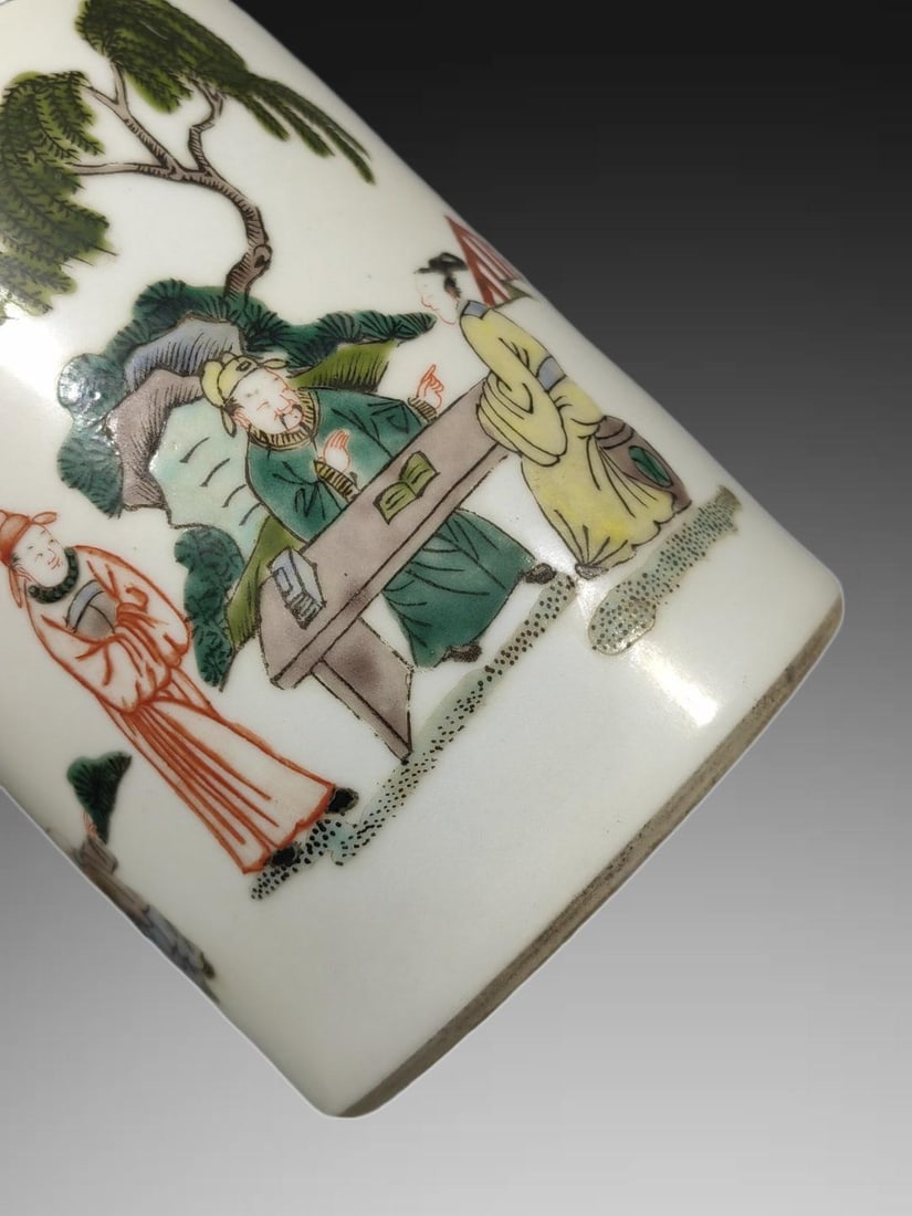A Exquisite Doucai Figures Pattern Brush Pot - 6