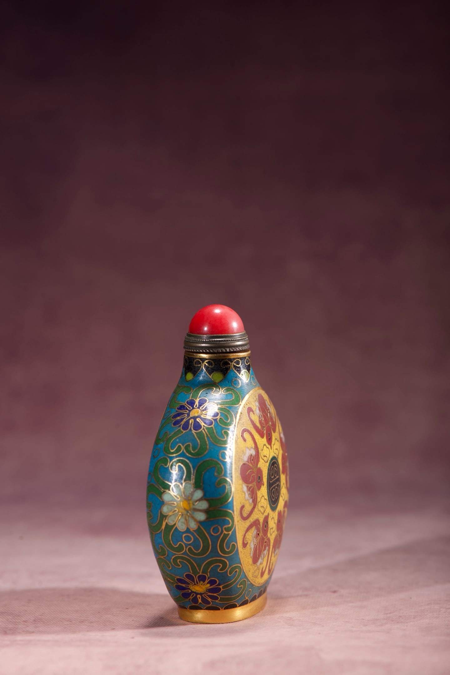 A Exquisite Cloisonne Bat Pattern Snuff Bottle - 7