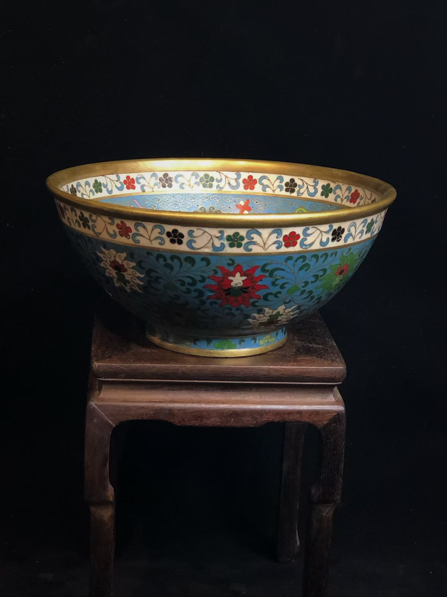 A Exquisite Copper Body Cloisonne Gilt Lotus Pattern Bowl (1 of 9)