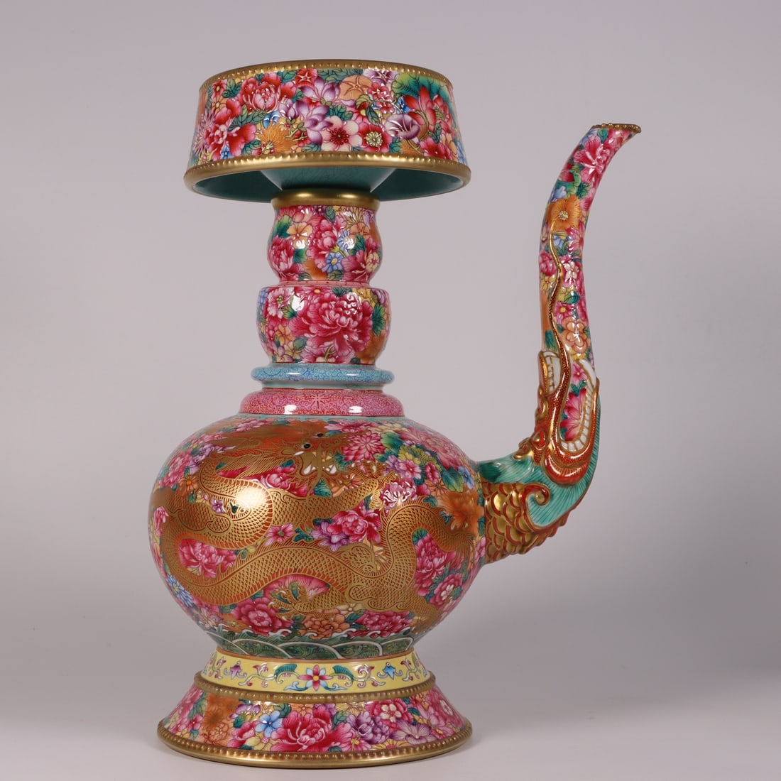 A Exquisite Enamel Dragon Pattern Teapot - 5