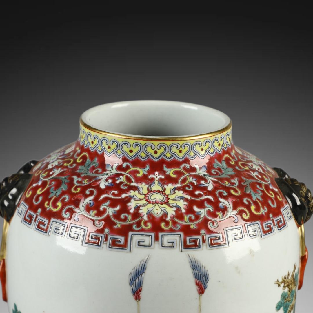 A Exquisite Famille-Rose Figures Pattern Bat-Ears Vase - 2