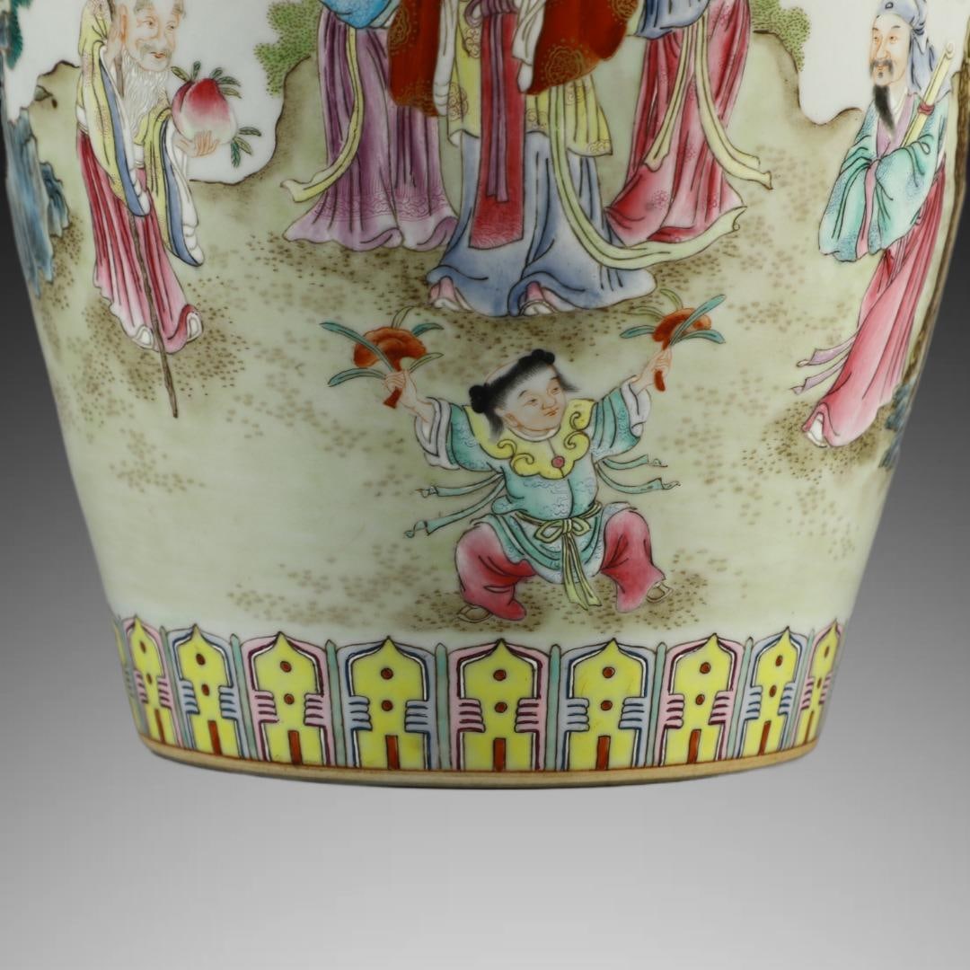 A Exquisite Famille-Rose Figures Pattern Bat-Ears Vase - 3