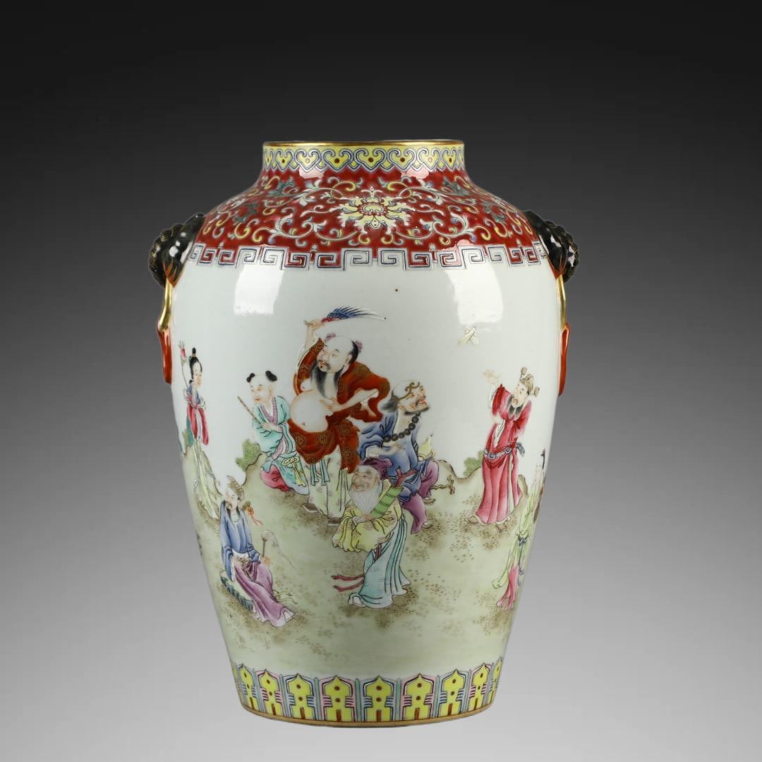A Exquisite Famille-Rose Figures Pattern Bat-Ears Vase - 7