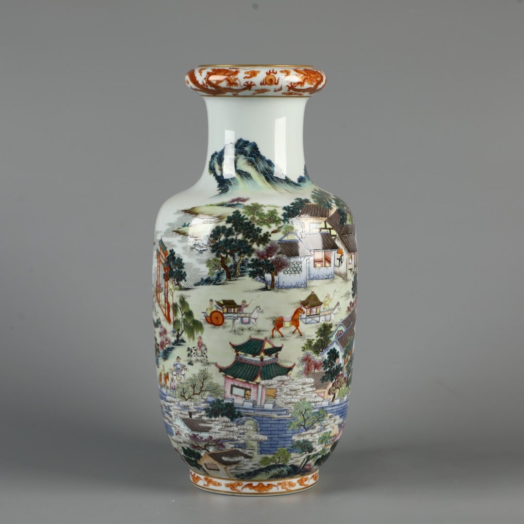 A Exquisite Famille-Rose Figures Pattern Vase (1 of 10)