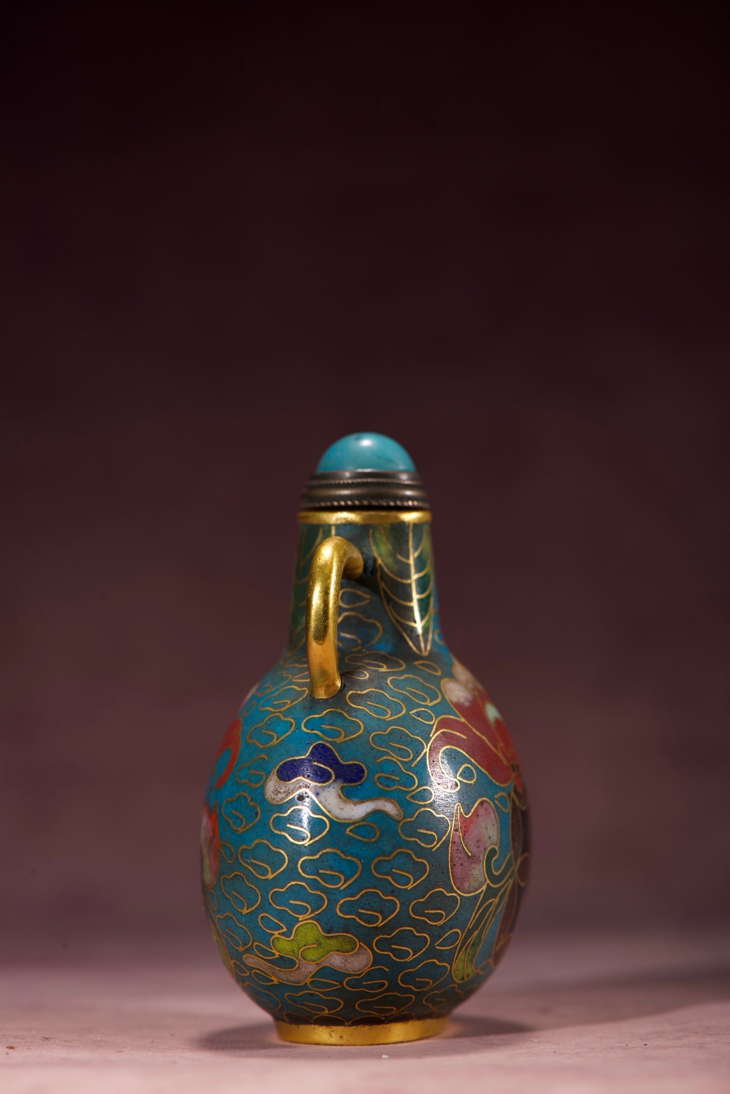 A Exquisite Cloisonne Bat Pattern Snuff Bottle - 4