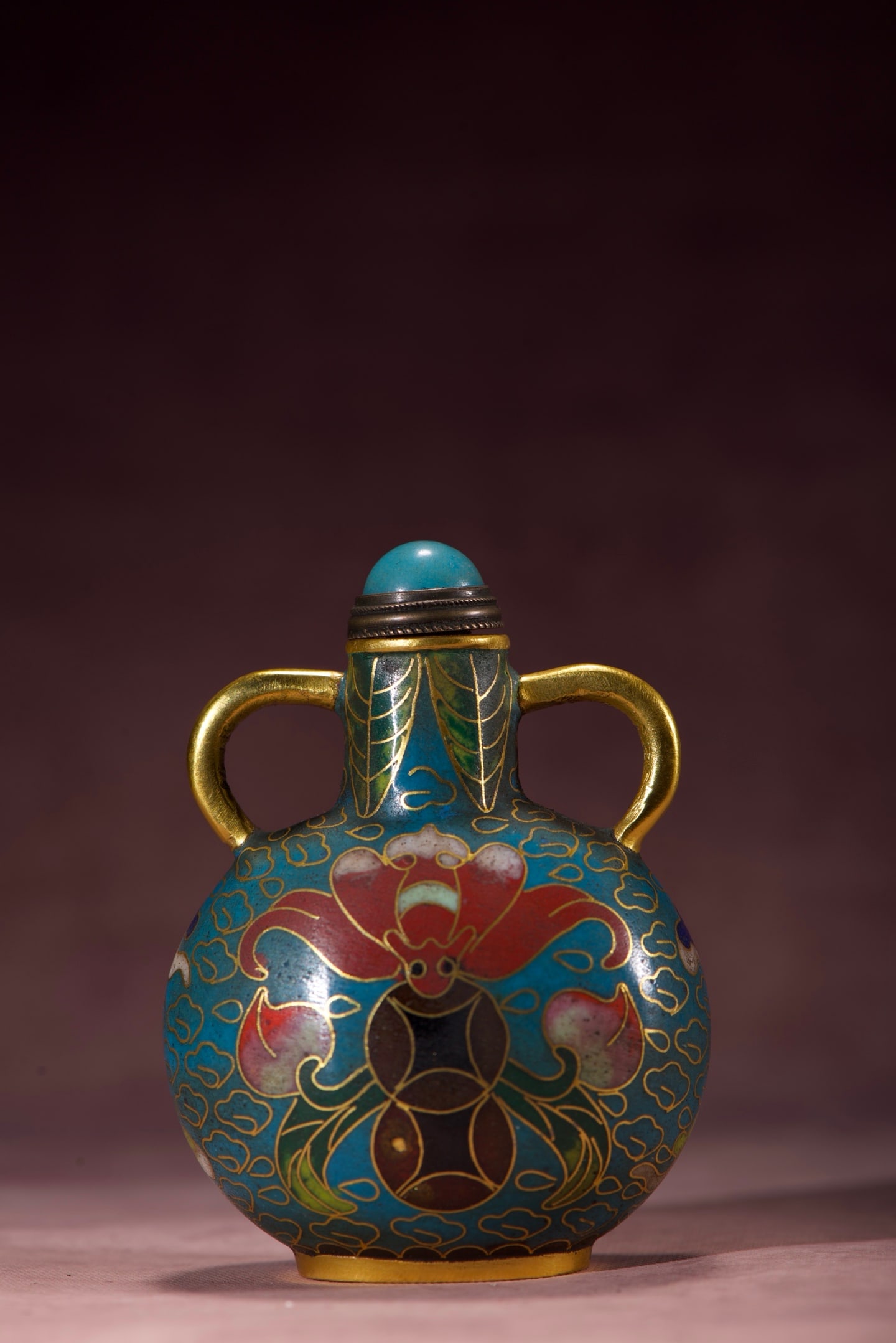 A Exquisite Cloisonne Bat Pattern Snuff Bottle - 5