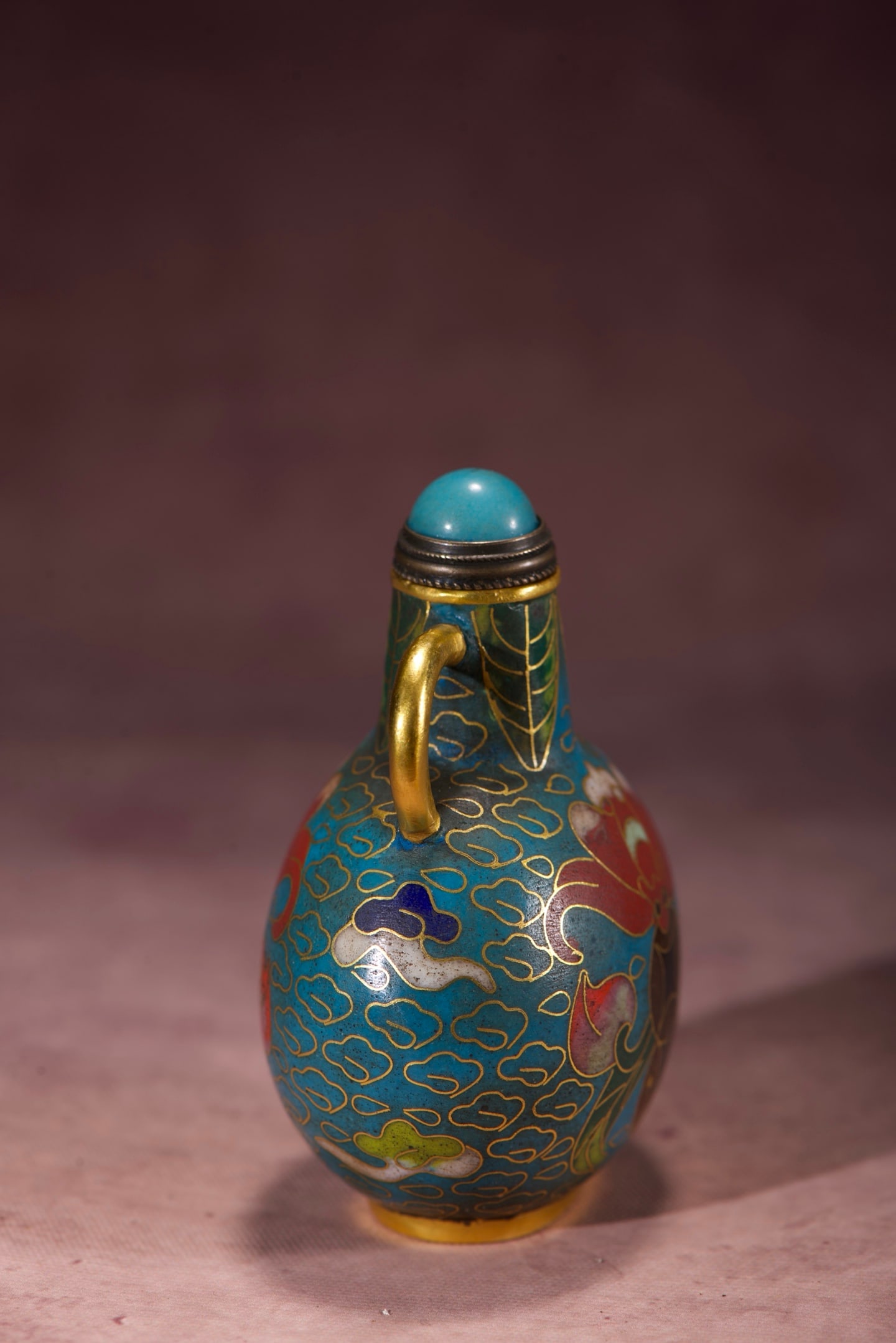 A Exquisite Cloisonne Bat Pattern Snuff Bottle - 6