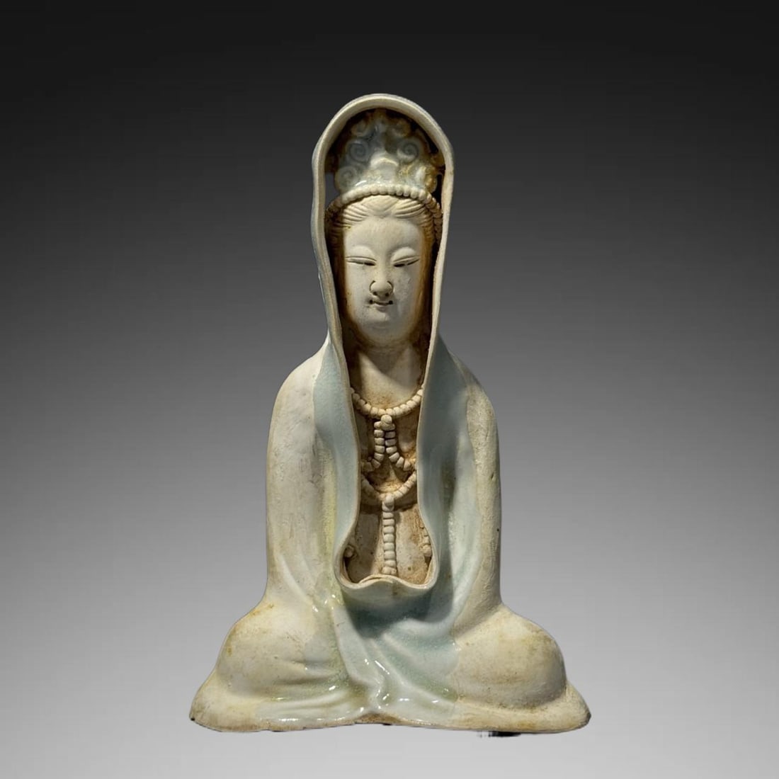 A Exquisite Hutian Kiln Shadow Blue Glazed Avalokitesvara Ornament (1 of 7)