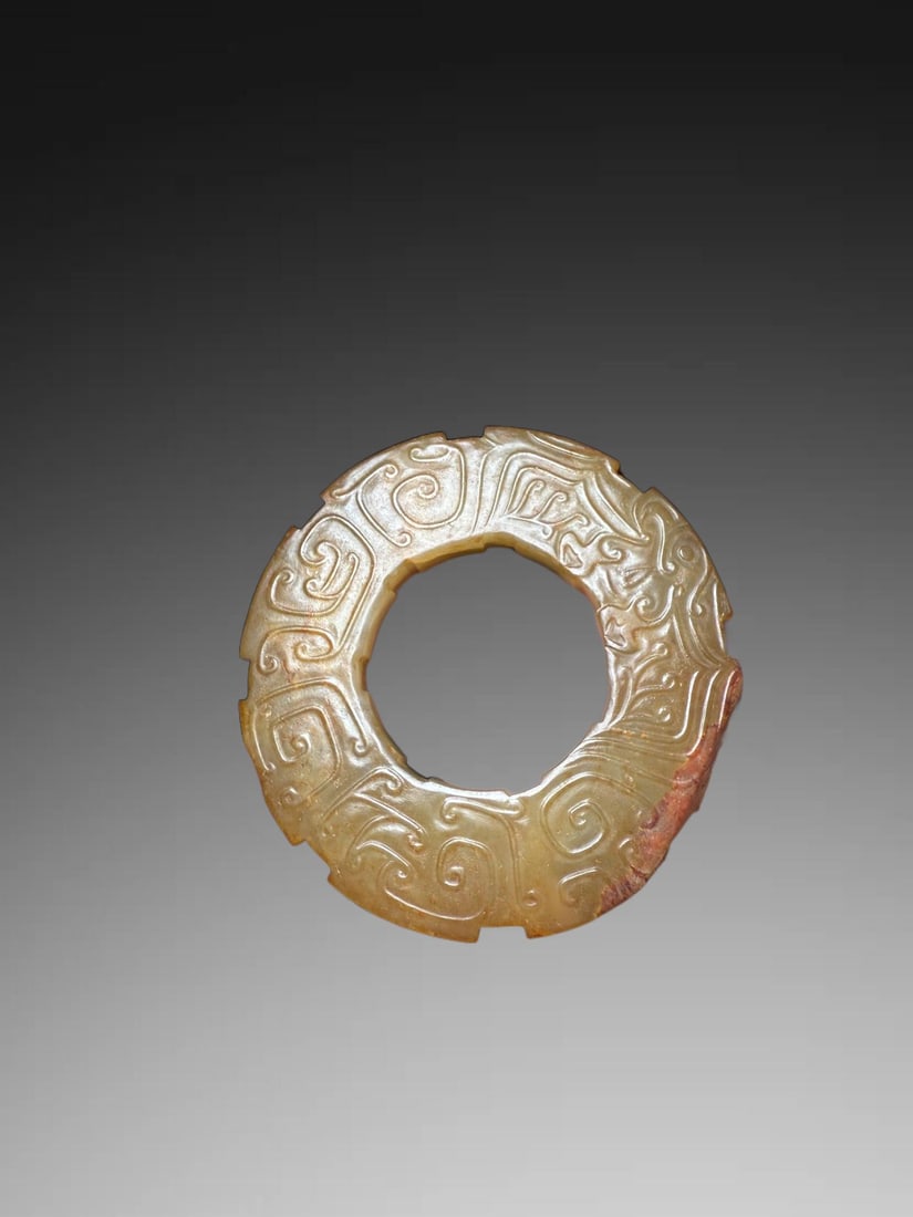 A Exquisite Hotan Jade Pendant: A Exquisite Hotan Jade Pendant,Ancient Time, China,Size:2.4in,Weight:52g 和田玉璧,远古时期