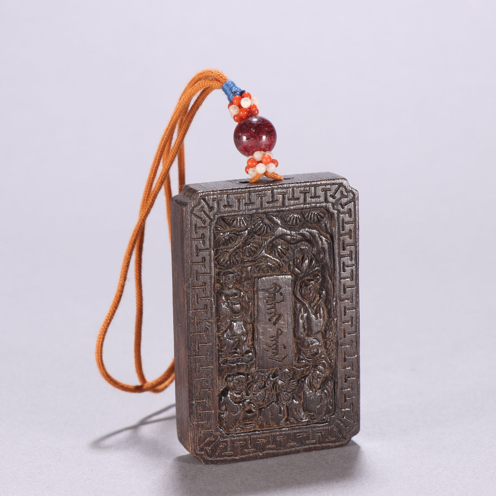 A Exquisite Eaglewood Fasting Jade Brand Pendant: An Exquisite Eaglewood Fasting Jade Brand Pendant,Qing Dynasty, China,Size:2.4inx1.5in,Weight:27.4g 沉香斋戒挂牌,中国清代