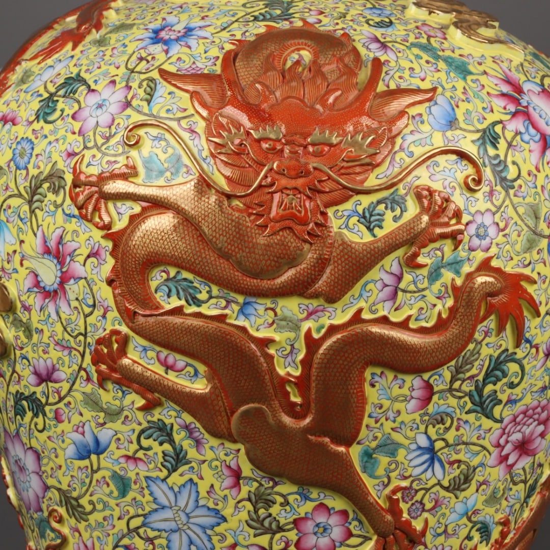 A Exquisite Enamel Gilt Dragon Pattern Vase - 5