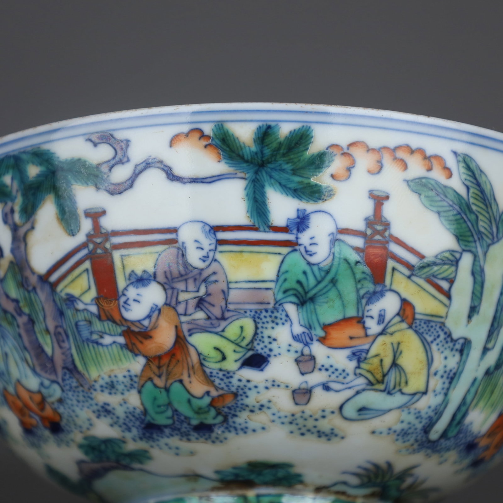 A Exquisite Doucai Figures Pattern Bowl - 5
