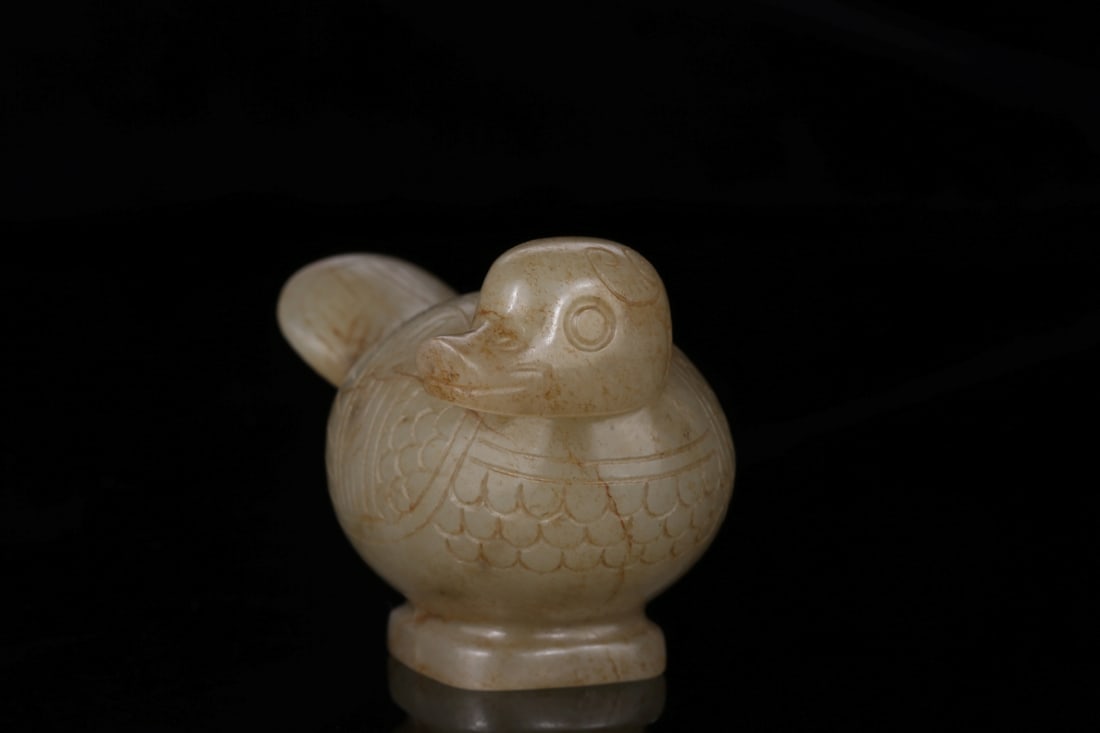 A Exquisite Hotan Jade Duck Scepter Head - 3