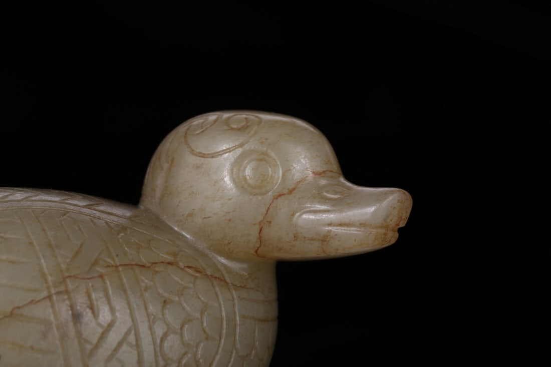 A Exquisite Hotan Jade Duck Scepter Head - 5