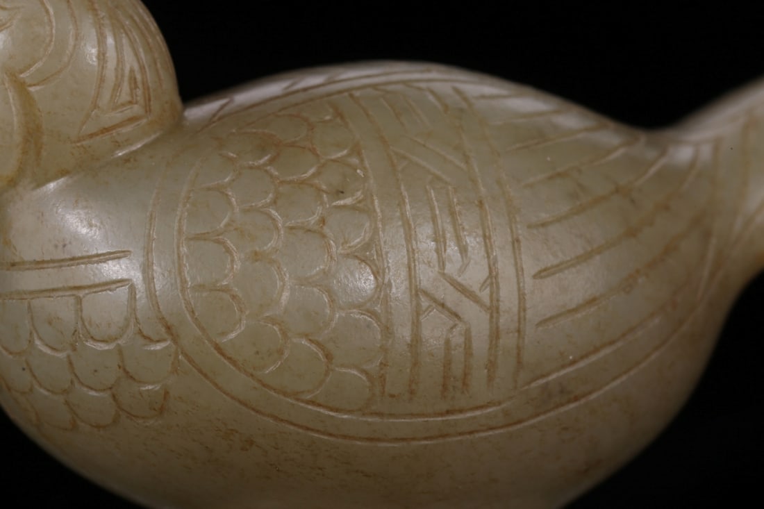 A Exquisite Hotan Jade Duck Scepter Head - 6