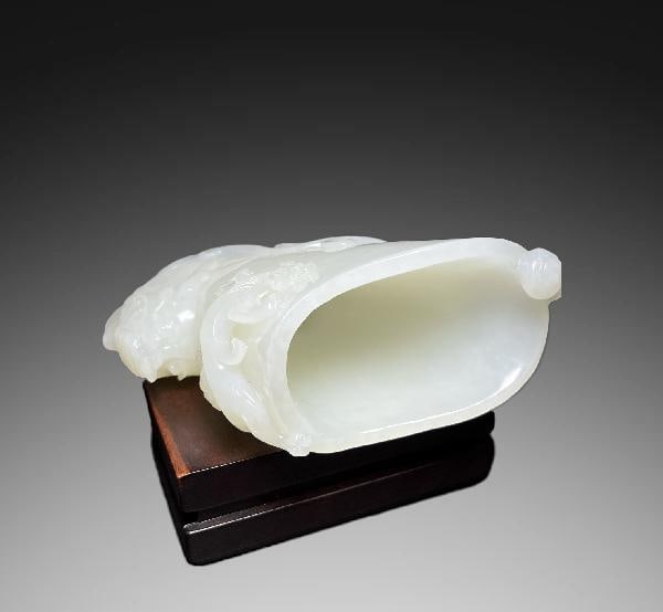 A Exquisite Hotan Jade Dragon Pattern Cup - 7
