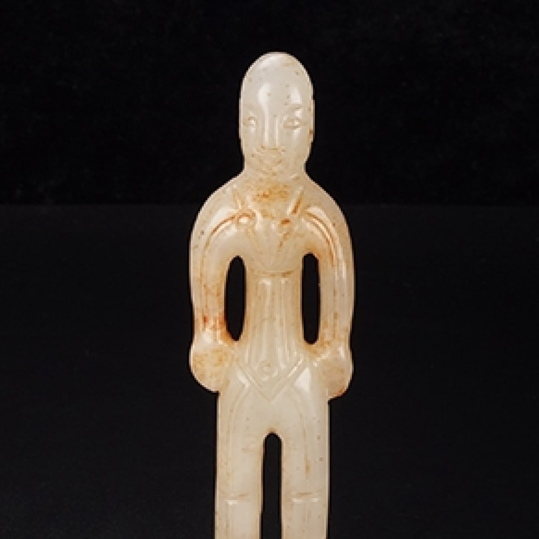 An Exquisite Hotan Jade Figures Handheld Carving - 2