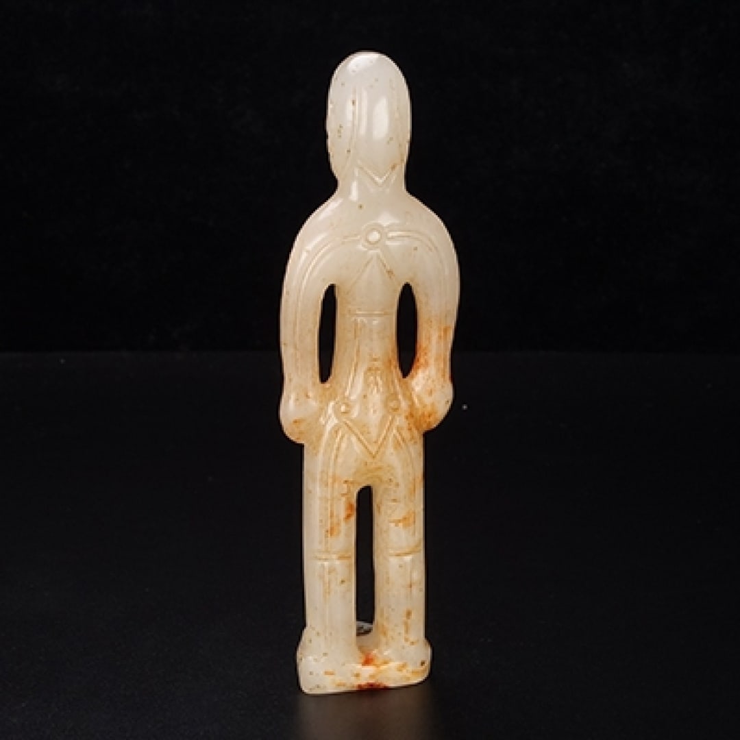 An Exquisite Hotan Jade Figures Handheld Carving - 8