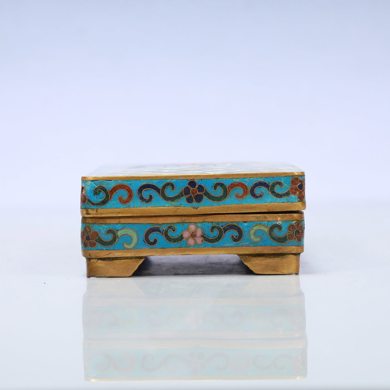 A Exquisite Cloisonne Crane Pattern Seawater Pattern Box - 2