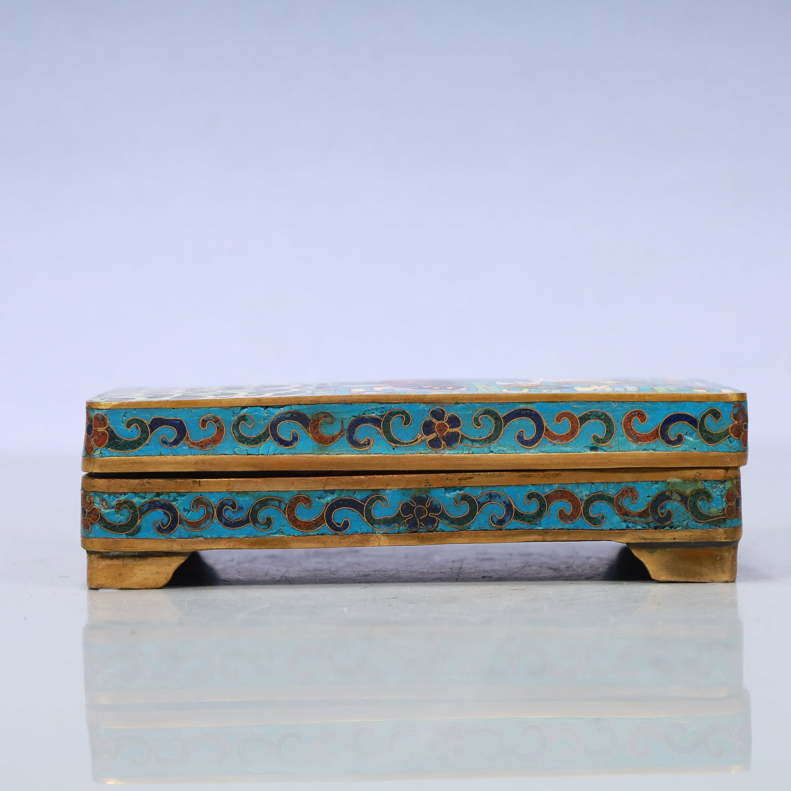 A Exquisite Cloisonne Crane Pattern Seawater Pattern Box - 3