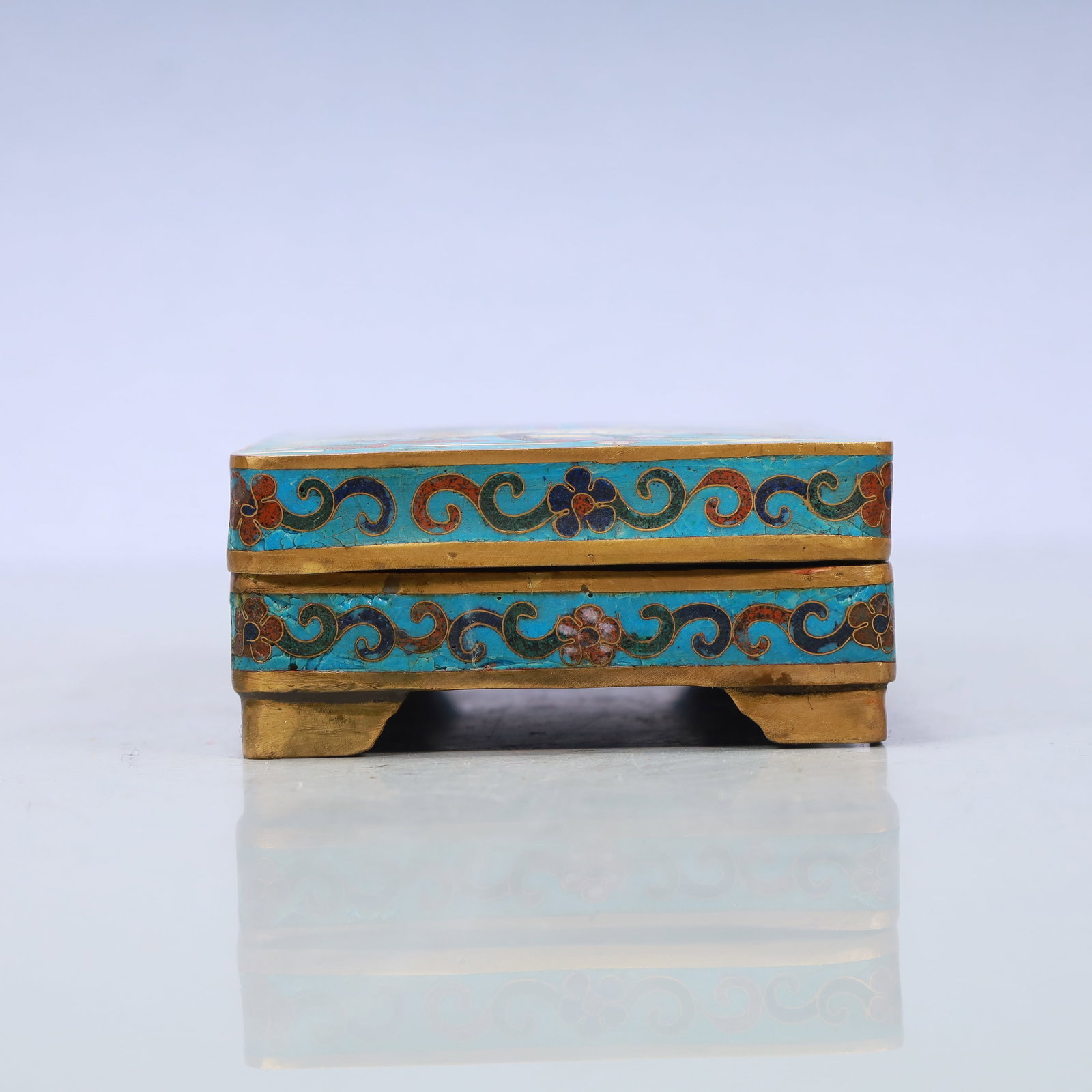 A Exquisite Cloisonne Crane Pattern Seawater Pattern Box - 4