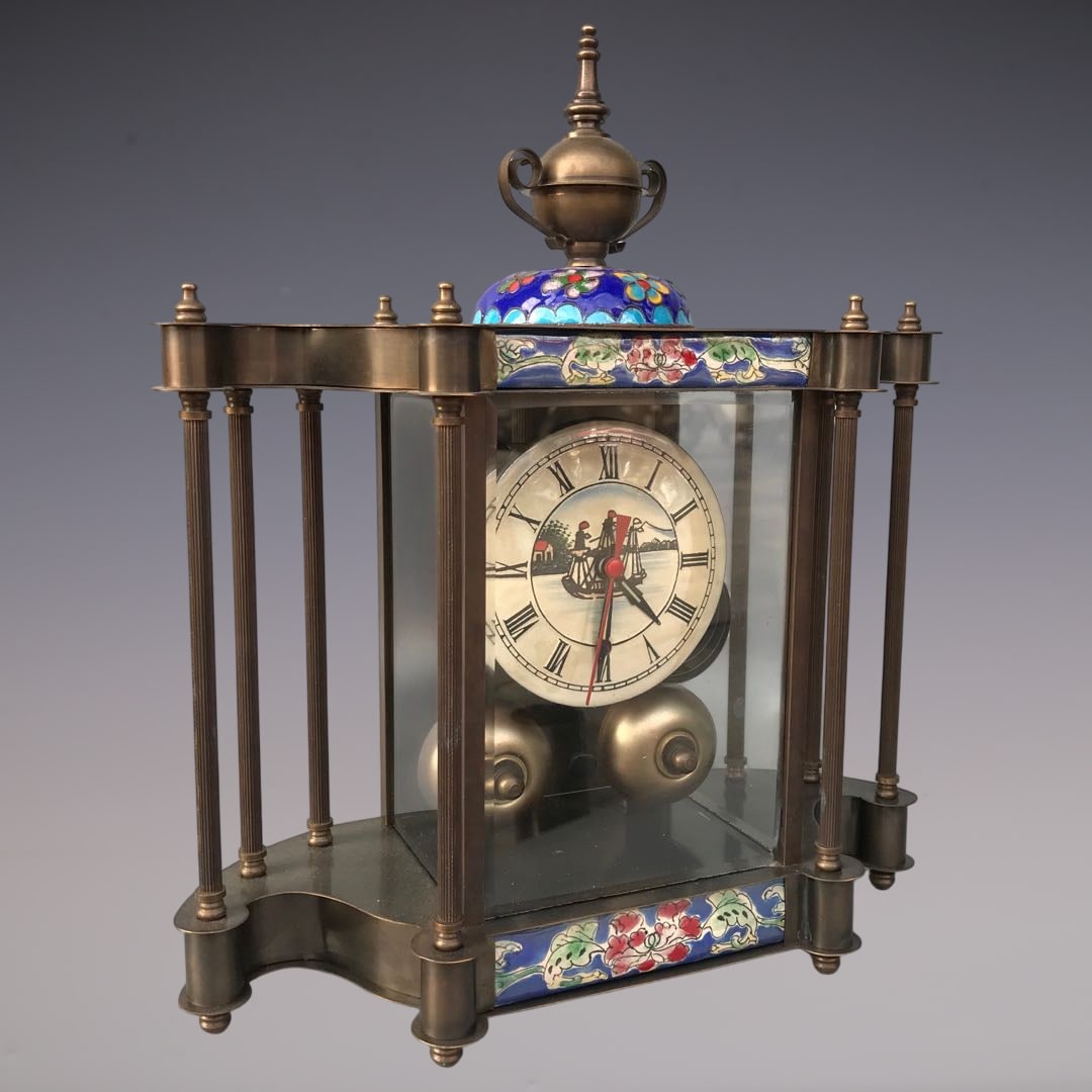 An Exquisite Bronze Lotus Pattern Clock - 3
