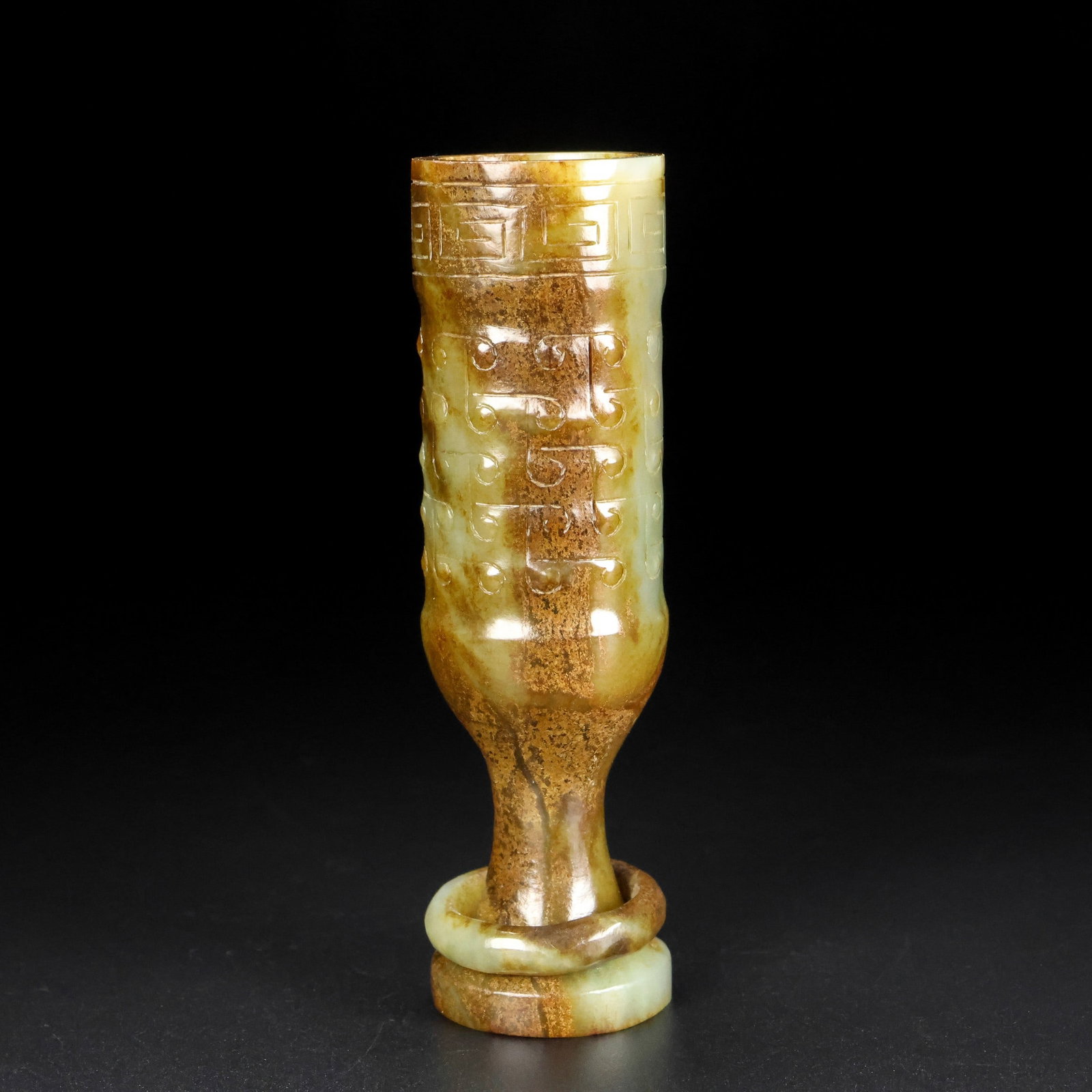 An Exquisite White Jade Ruyi Pattern Stem Cup - 2