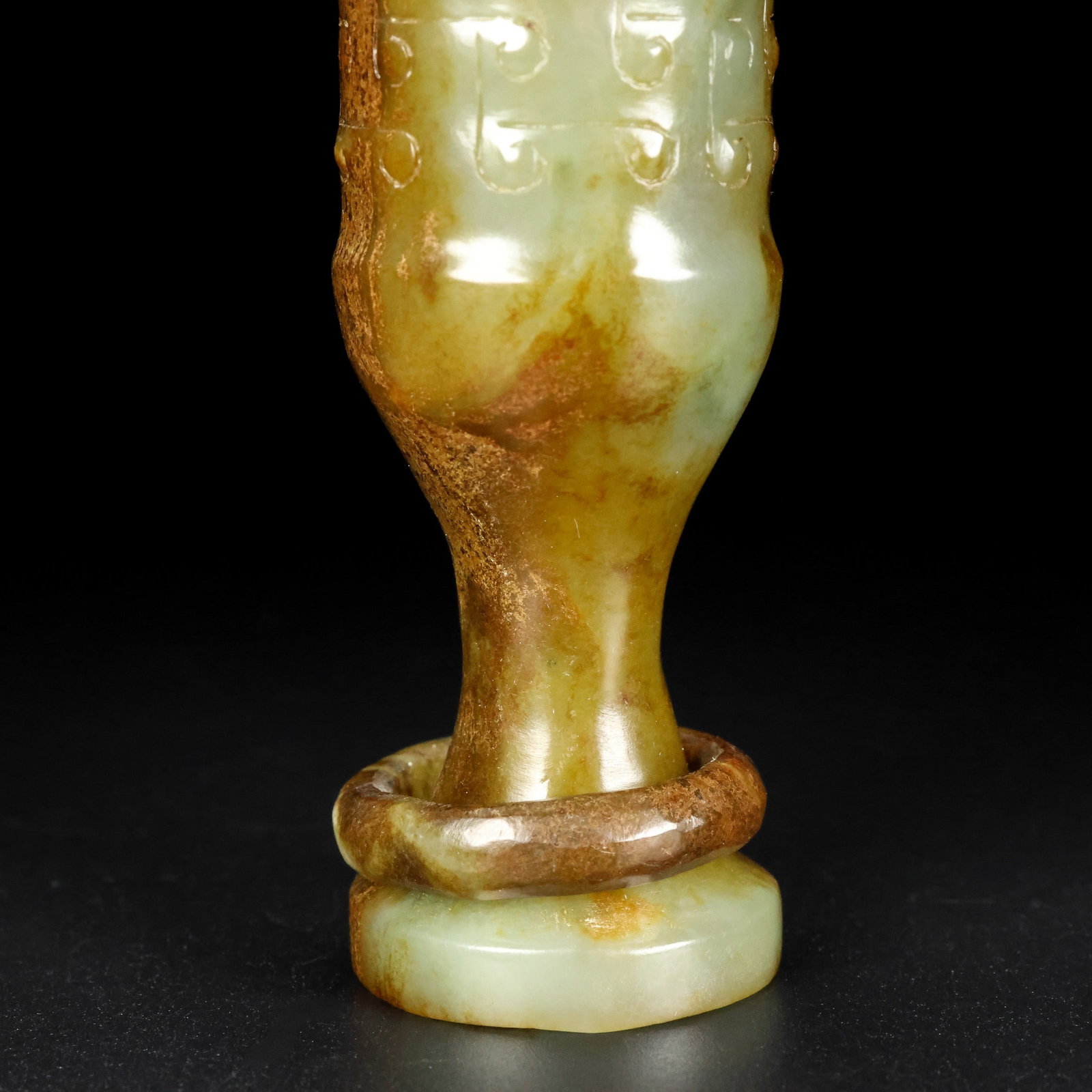 An Exquisite White Jade Ruyi Pattern Stem Cup - 7