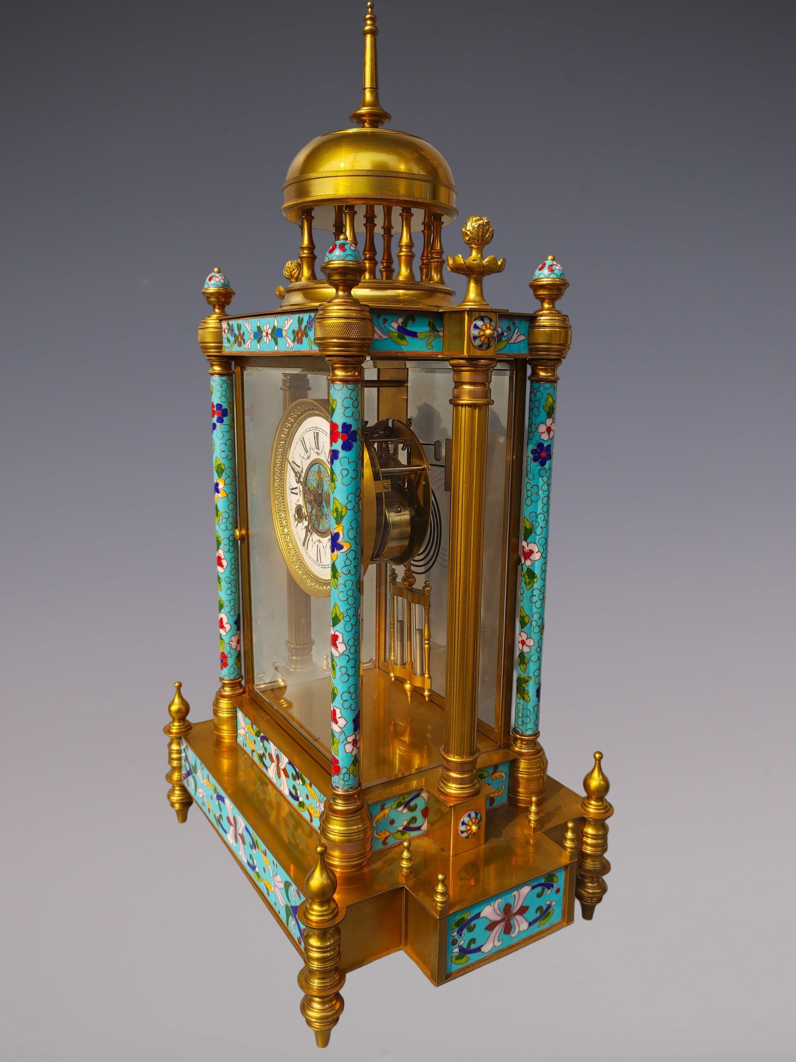 An Exquisite Gilt Bronze Lotus Pattern Clock - 2