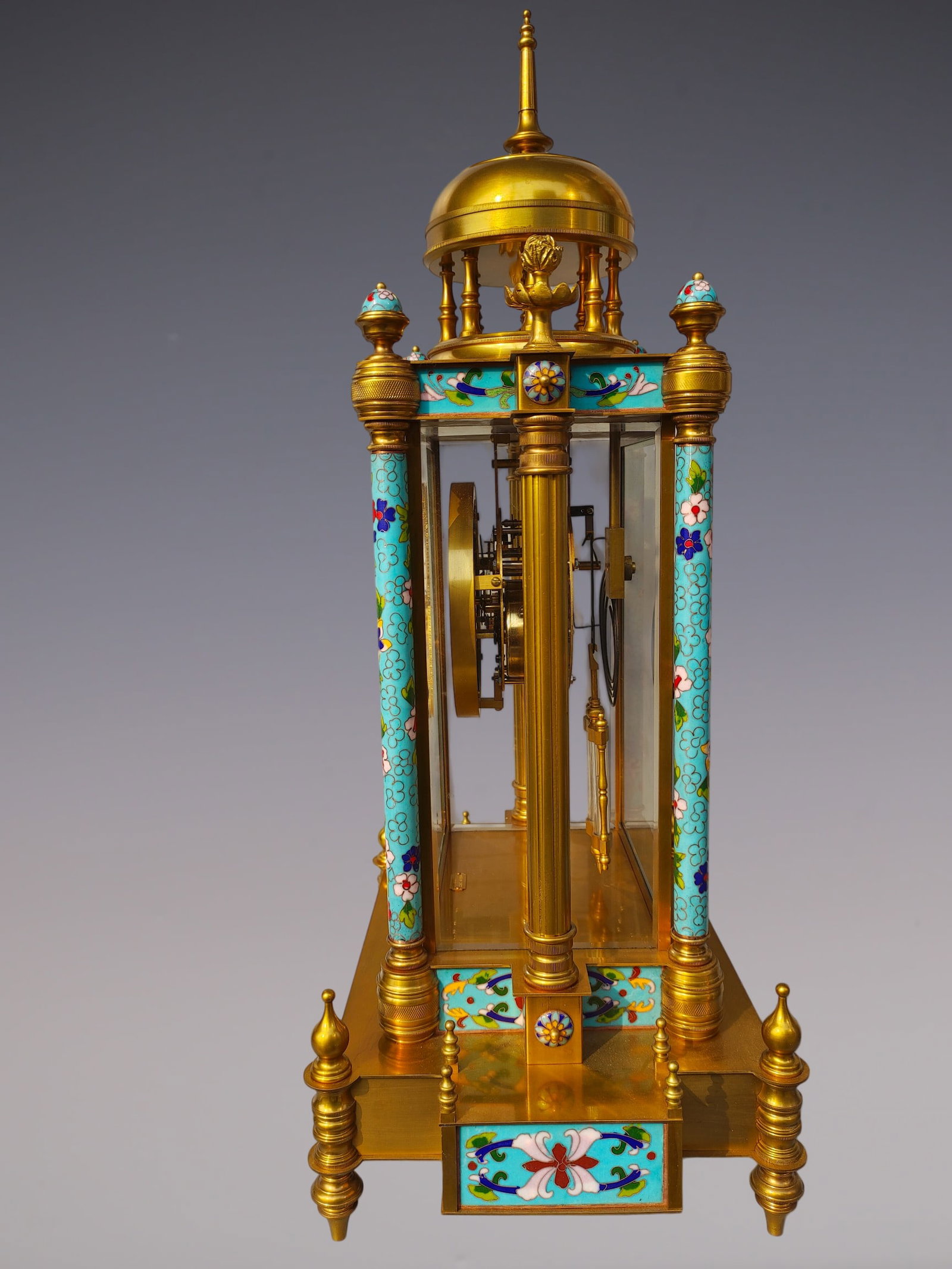 An Exquisite Gilt Bronze Lotus Pattern Clock - 3