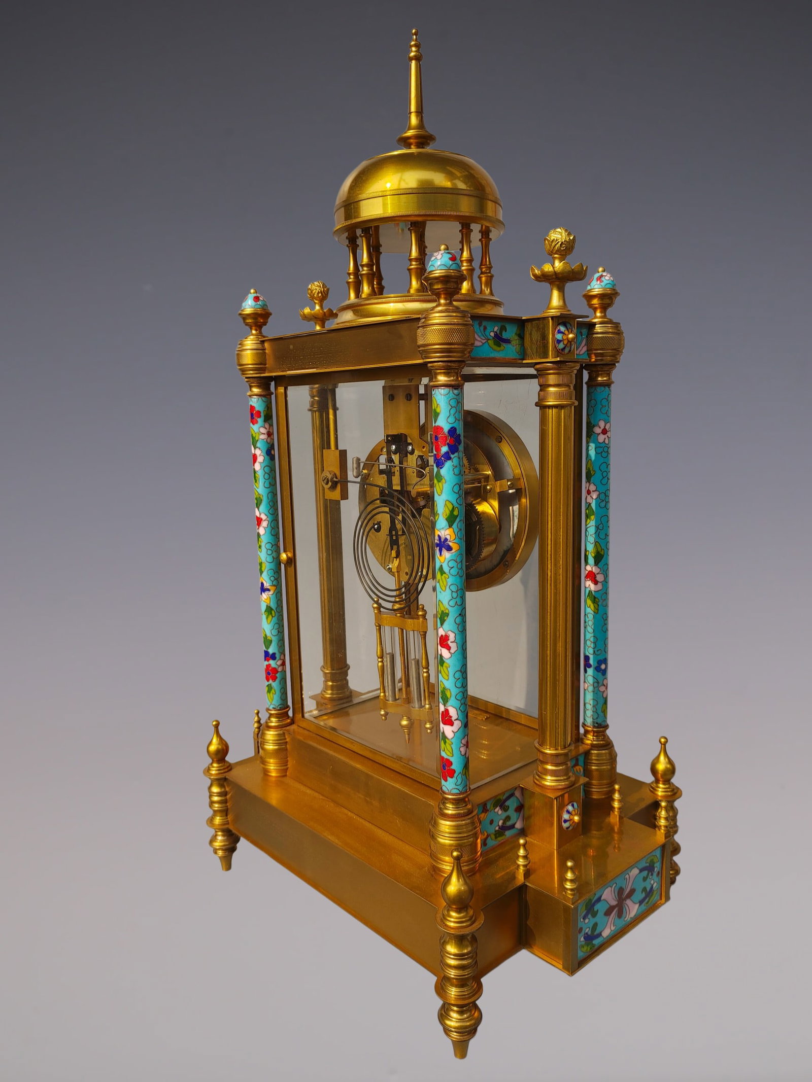 An Exquisite Gilt Bronze Lotus Pattern Clock - 6