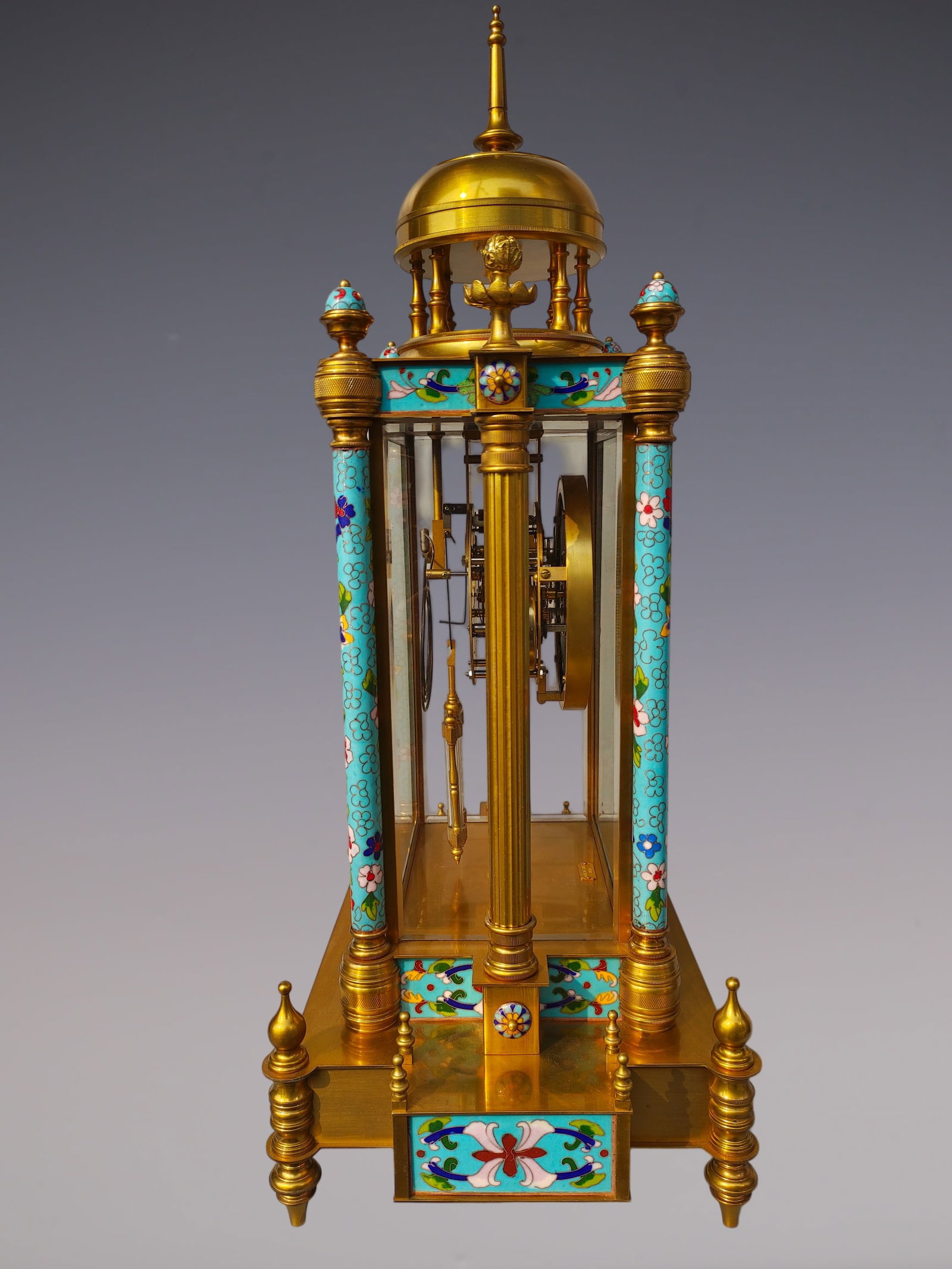 An Exquisite Gilt Bronze Lotus Pattern Clock - 7