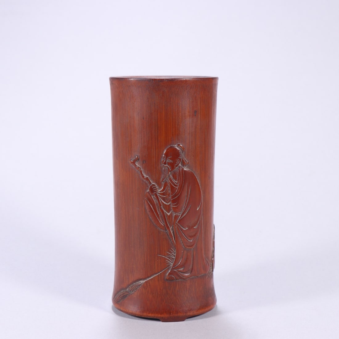 An Exquisite Bamboo Figure Pattern Tripod Brush Pot,With Poem (1 of 9)