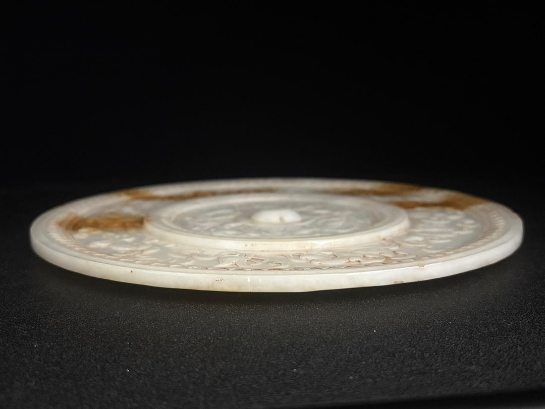 An Exquisite White Jade Auspicious Beast Pattern Mirror - 4