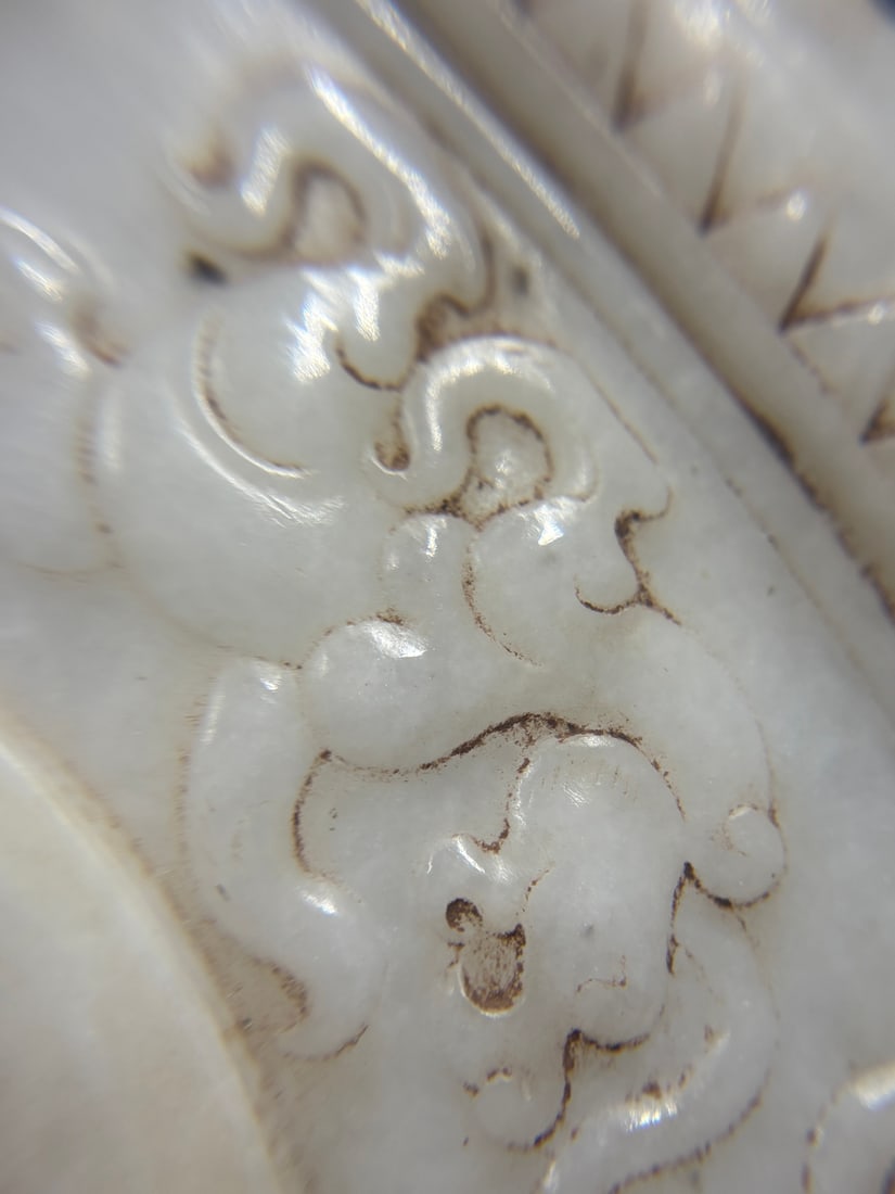 An Exquisite White Jade Auspicious Beast Pattern Mirror - 6