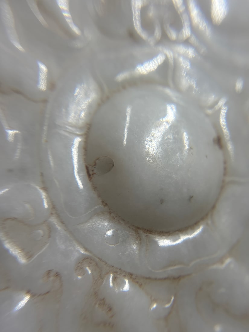 An Exquisite White Jade Auspicious Beast Pattern Mirror - 7