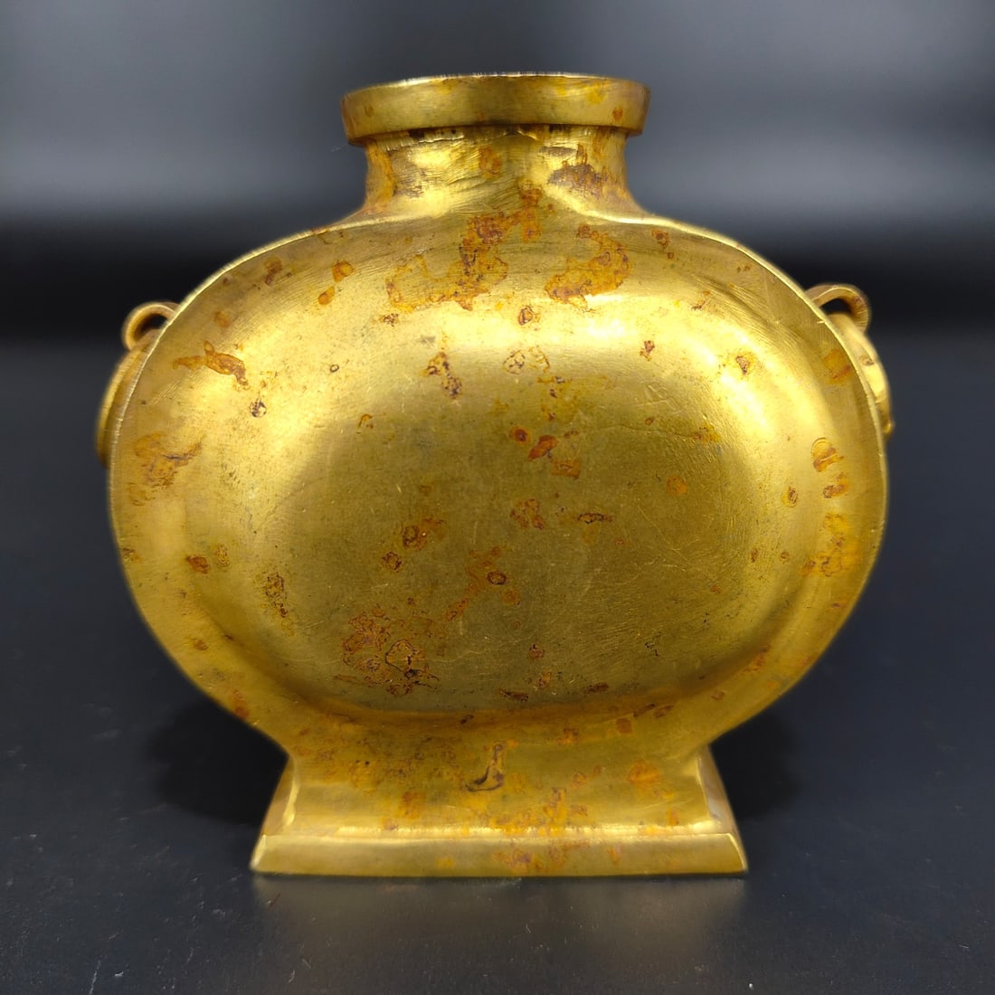 An Exquisite Gilt Bronze Double-Ears Vase: An Exquisite Gilt Bronze Double-Ears Vase,the Warring States period in